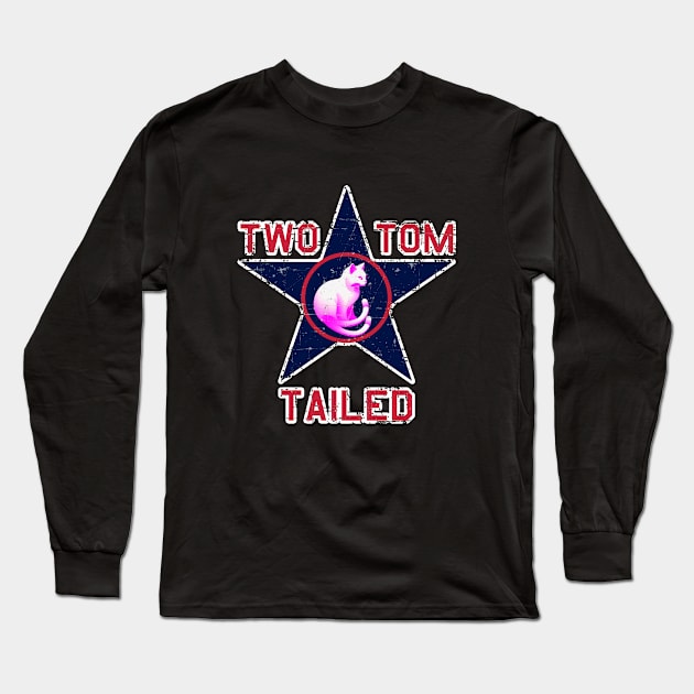 Two Tailed Tom - - Blue Star - - Tagged __ Grunge Style Long Sleeve T-Shirt by Two Tailed Tom